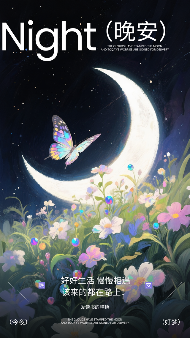 晚安激励正能量语录，睡前清空烦恼，醒来全是好运，晚安。
