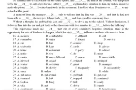 高中英语完形填空分层练习附答案解析：基础练习5篇（高一难度）图片