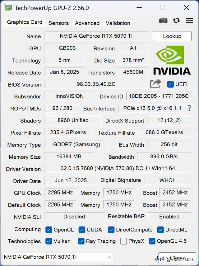 【评测】4K游戏玩家首选——英伟达GeForce RTX 5070 Ti测评
