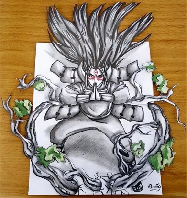 火影：画师笔下的忍者立体画，带土气场完美展现，琳变成娇羞天使