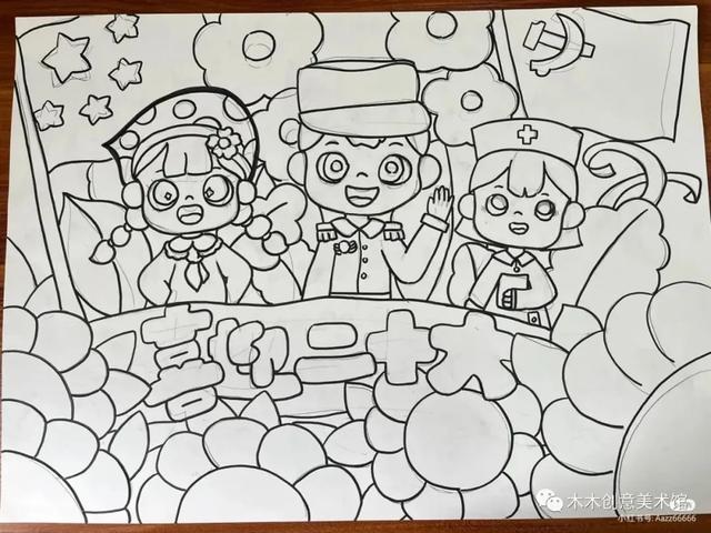 最新国庆节主题画！爱党爱国 主题儿童画（内含线稿图）很全很好看