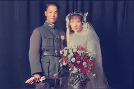 32年，陈诚和妻子谭祥的结婚照，那年她26岁，正值风华月貌的年纪图片