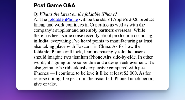 折叠屏iPhone新消息，形态如两部Air并排，预计明年秋季亮相！
