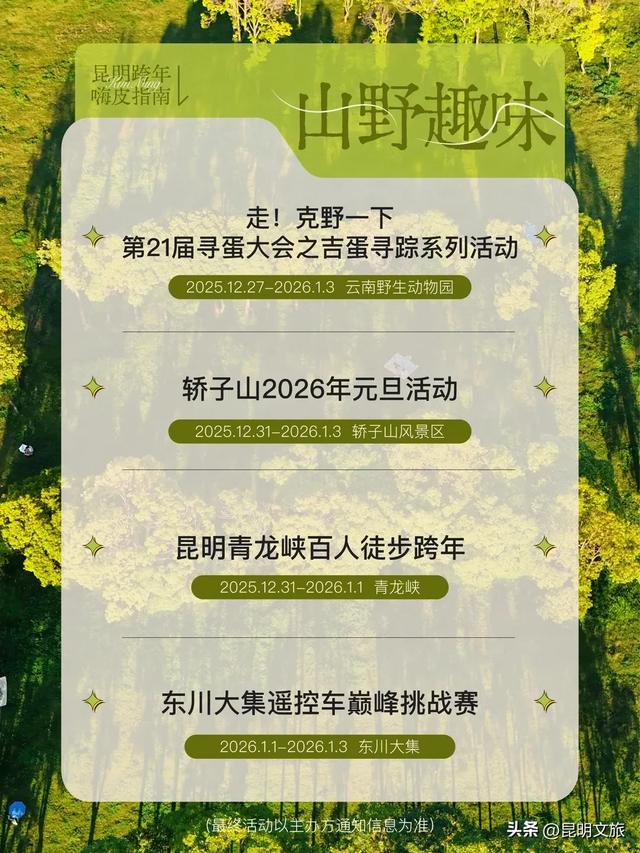 明星集结!音浪强劲!狂欢来袭!在昆明,去哪跨年?去哪嗨皮?请看指路牌→