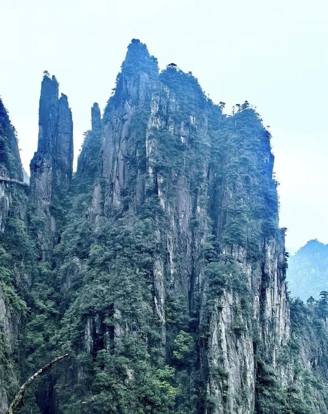 又称人间小张家界，莽山的五指峰。原因是这是一座“不用爬的山”
