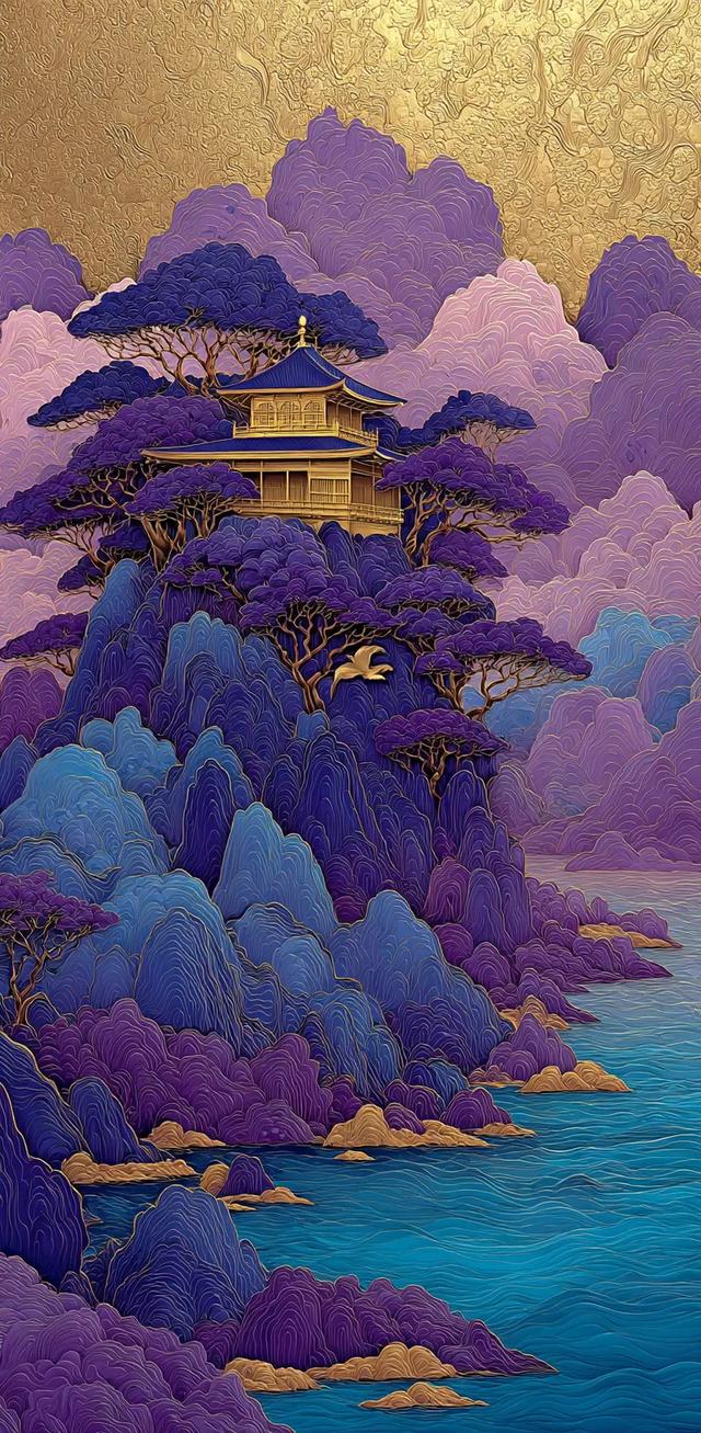 紫色山川湖海壁纸｜和舒服的人在一起 连沉默都是快乐的