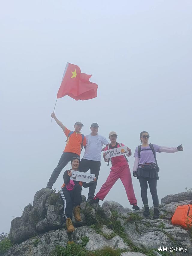 再登辽阳千米高峰白云山，云雾弥漫，金莲花盛开