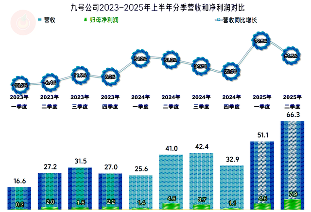 九号公司2025年上半年表现较好，特别盈利方面