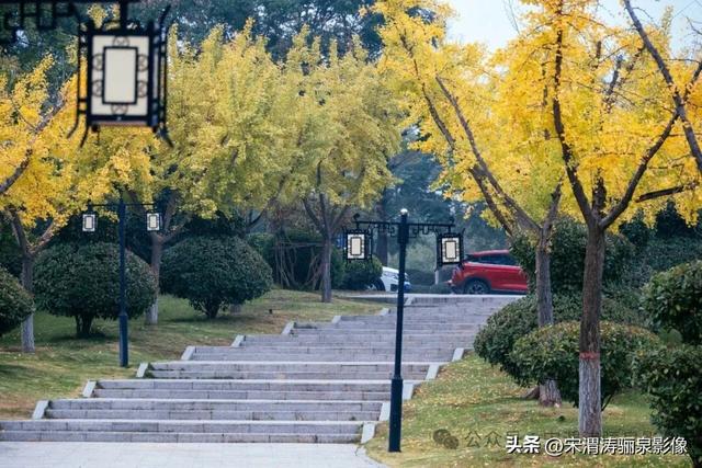 陕西渭南：人和公园亭台楼阁 秋色宜人 风光无限好