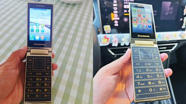 国产老型号翻盖机，内外双3.5英寸触控屏，系统神似智能机
