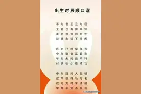 出生时辰顺口溜VS出生年月五行自查表，对照一下，看完受益匪浅。图片
