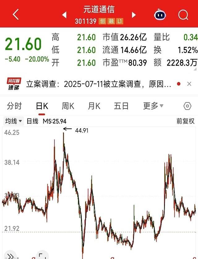 踩坑了。被立案后直接20厘米跌停，22万手封单，股民关灯吃面