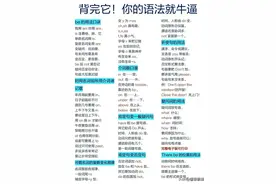 拒绝死记硬背！英语语法顺口溜！朗朗上口！背完你的英语就牛了！图片