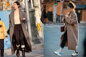 被上海女生惊艳了！满街都是“大衣+无痕裤”，保暖好看，很洋气图片