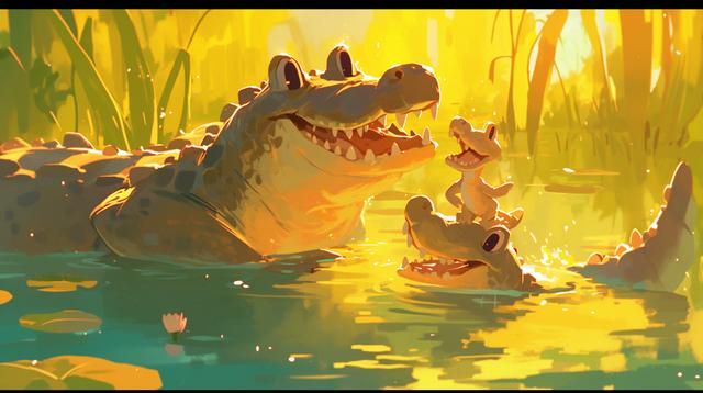 原创儿童绘本故事《小鳄鱼的星际探险》