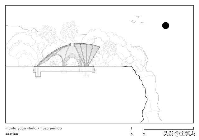 巴厘岛度假村——来自被海洋生物启示的大型竹屋顶