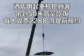 酒店回应用起重机把顾客吊到50米高空：能开业肯定没有安全隐患图片