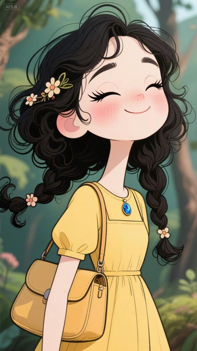 绘本插画，卡通动漫简笔画‖活力少女