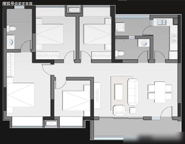 90平米不买三居，120平米不买四局，120四居大改造