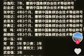 王天一、郑惟桐等象棋大师被终身禁赛，反腐已经深入到各个领域！图片
