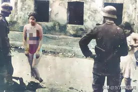 珍贵老照片，纳粹将犹太女人衣服扒光，焚尸炉里面伸出一只手图片