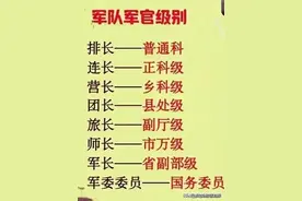 军队军官级别，整理的一目了然，不知道的收藏起来看看图片