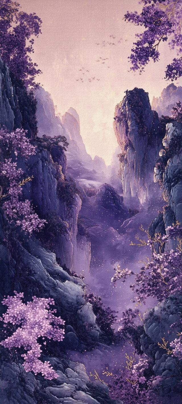 紫色山川湖海壁纸｜和舒服的人在一起 连沉默都是快乐的