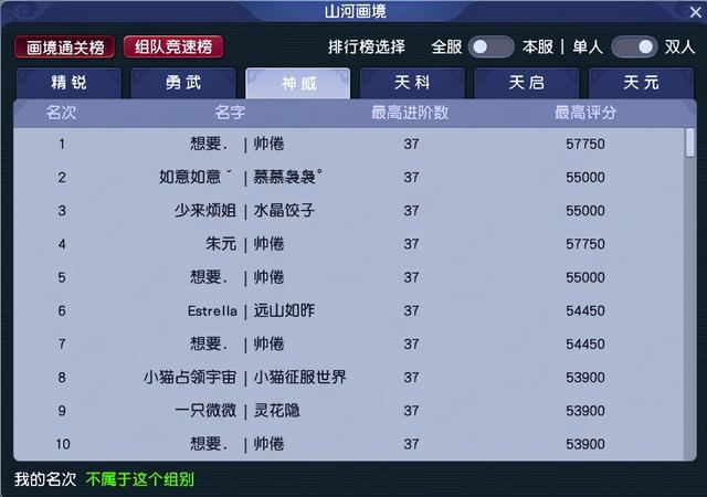 梦幻西游：山河画境双人冲榜名单公布