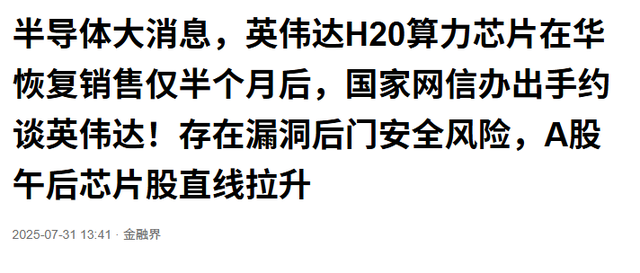 特朗普果然不靠谱，英伟达停产H20芯片，金灿荣：中国市场遭抢夺