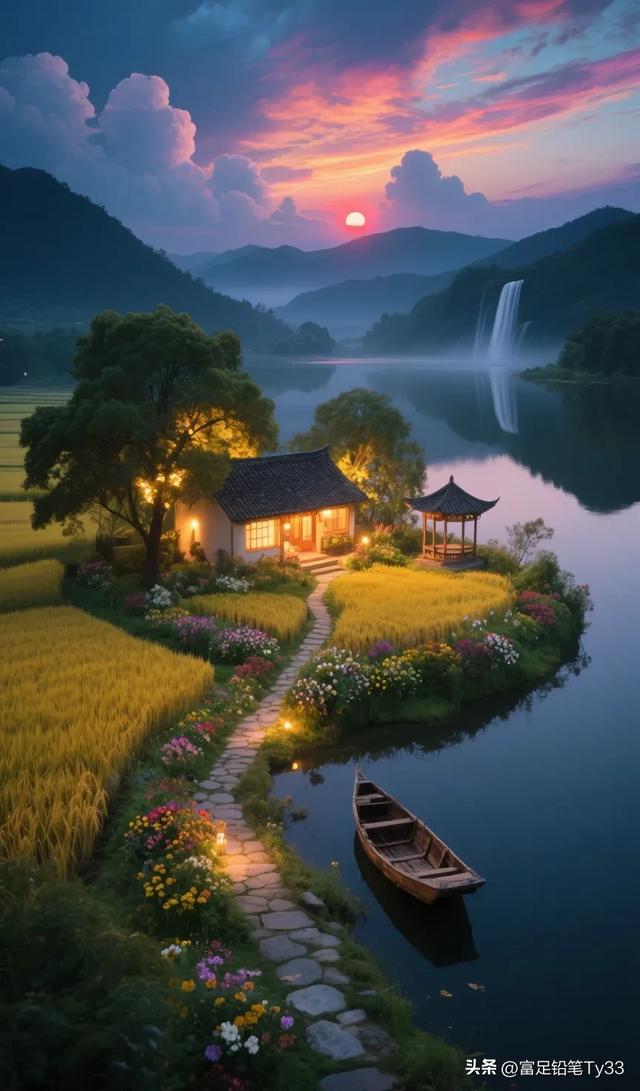 世外桃源，人间仙境，山水田园，静谧美好