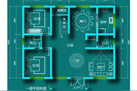 12米x9.5米二层别墅农村自建房设计户型图平面图图片