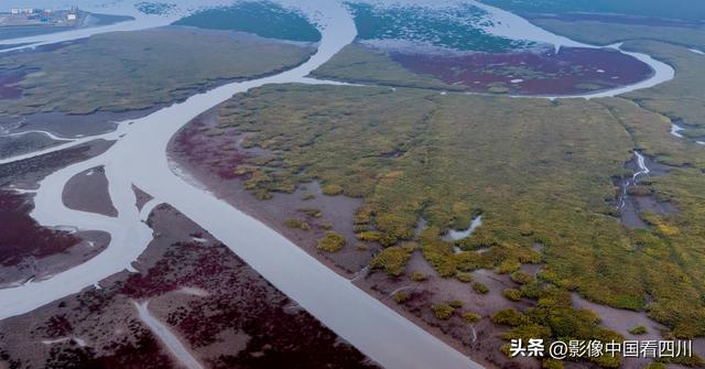 辽宁盘锦：红海滩国家廊道日出美景如画