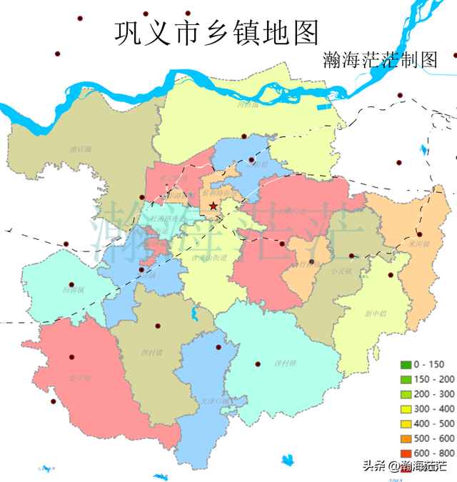 巩义市地形、乡镇、村庄、交通、人口地图