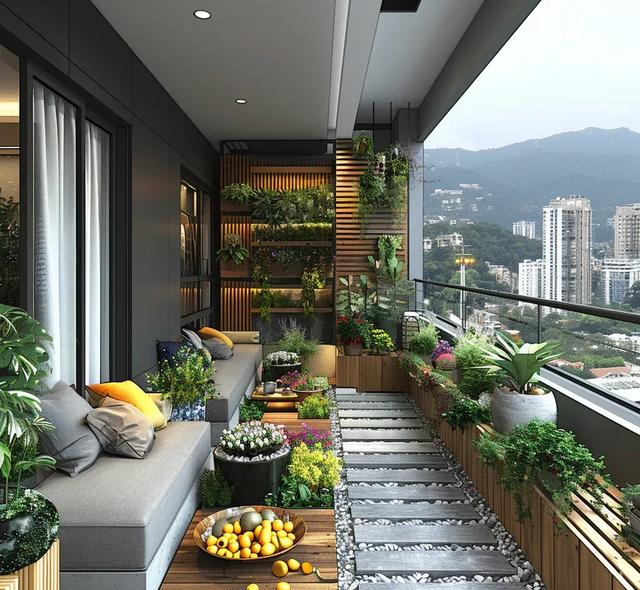 这个阳台小院可以屏蔽外界的一切烦恼