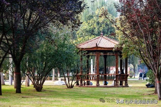 陕西渭南：天晴了 高新区时代广场秋色盎然