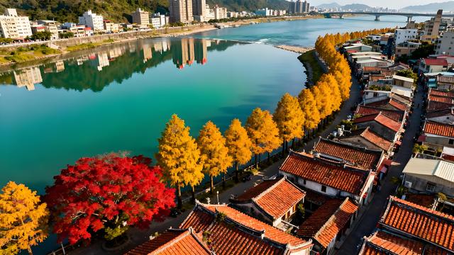 金风拂过淡水河，秋韵漫染台北城 —— 宝岛秋日的枫红诗行