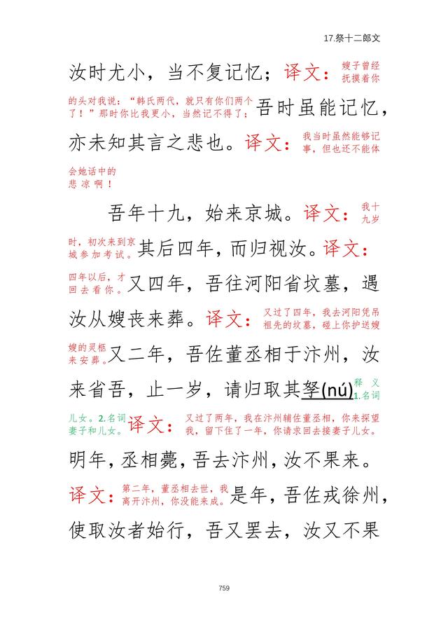 古文观止 卷八 17.祭十二郎文