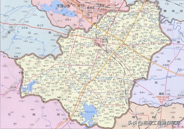 河南省平顶山市地图（含各县）-高清版