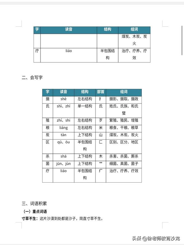五年级语文第16课《太阳》知识清单，助力孩子高效学习！