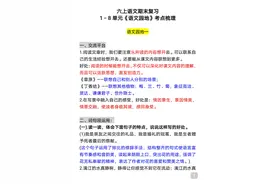 六年级语文上册，1-8单元《语文园地》考点梳理33页，收藏备用图片