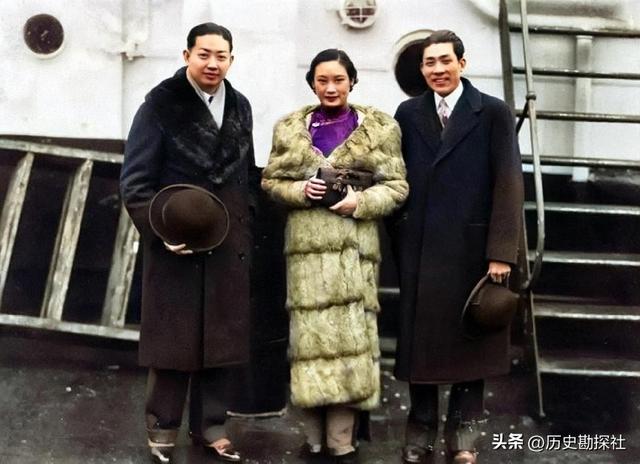 戴笠与胡蝶的真实影像，胡蝶一颦一笑妩媚动人，戴不怒自威