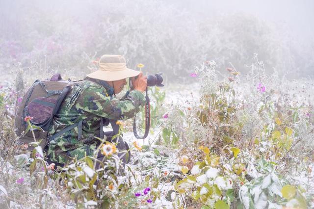 吉林初雪至，五花山换素装
