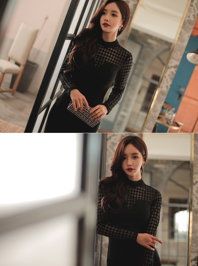 孙允珠『钻石黑桃皇后透明性感职业裙』