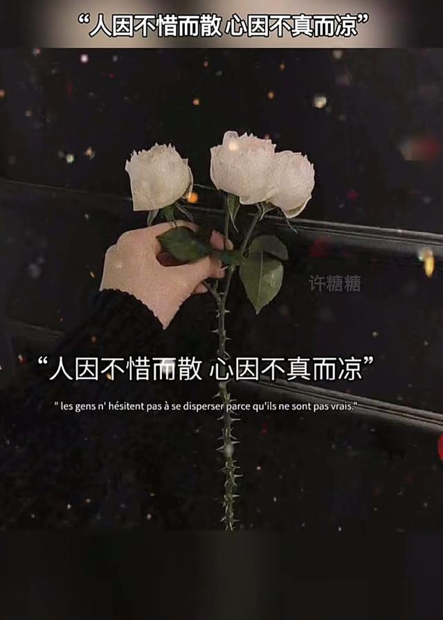 人因不惜而散，心因不真而凉！