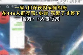 一家三口在446人群聊中互骂1个多小时 村民吃瓜辣眼睛，三人均被拘图片