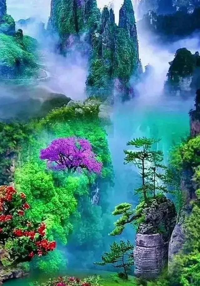 这才是真正的人间仙境，云雾缭绕，诗情画意的美！