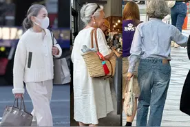 去日本发现！街头最靓的竟是“大妈”，衣收裤松，配平底鞋好优雅图片