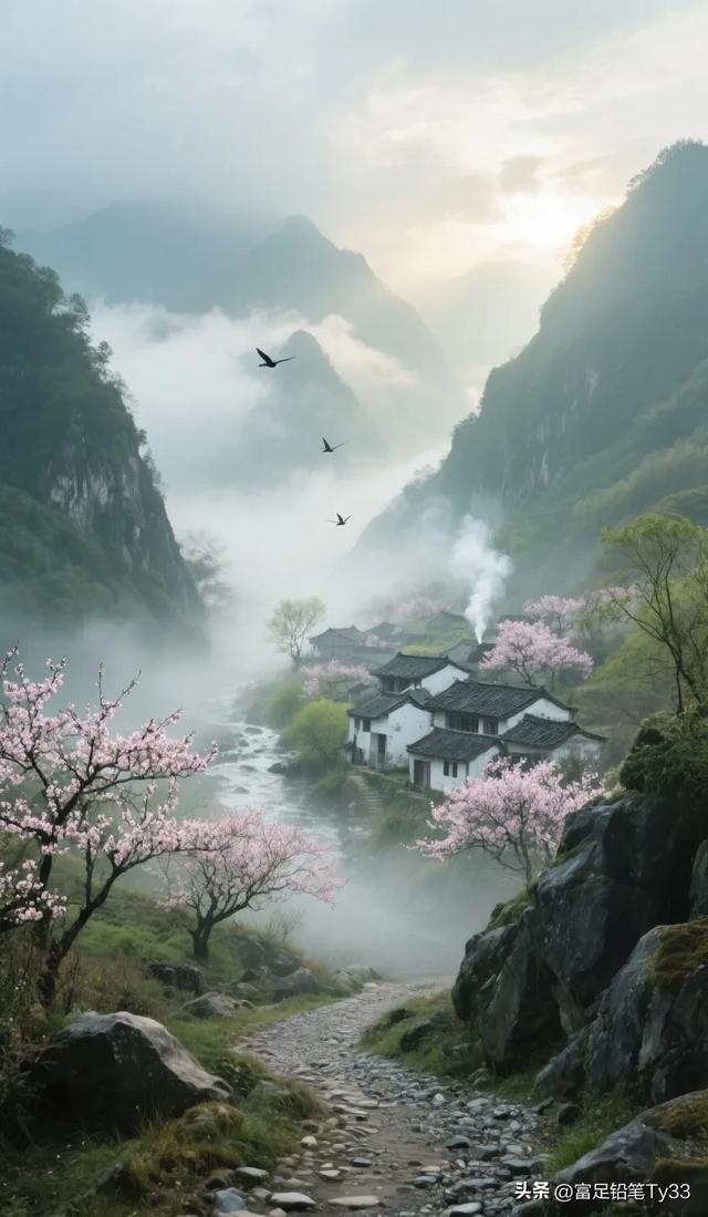 山间秘境!粉花似雪铺满地,鸟语伴花香,"世外桃源"藏着多少惊喜