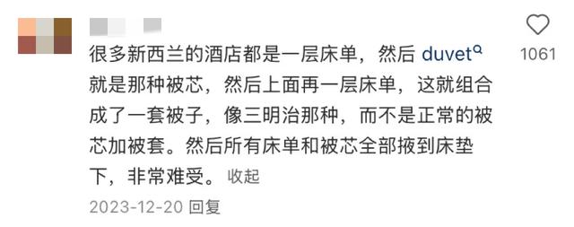 “澳洲酒店的床单真的反人类。”