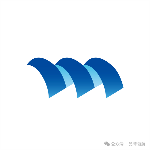 字母M图形创意logo，M的识别在26个字母中排第四
